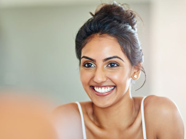 Woman with beautiful white teeth